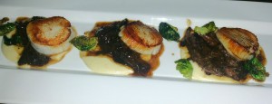 Braised short rib and seared scallops 