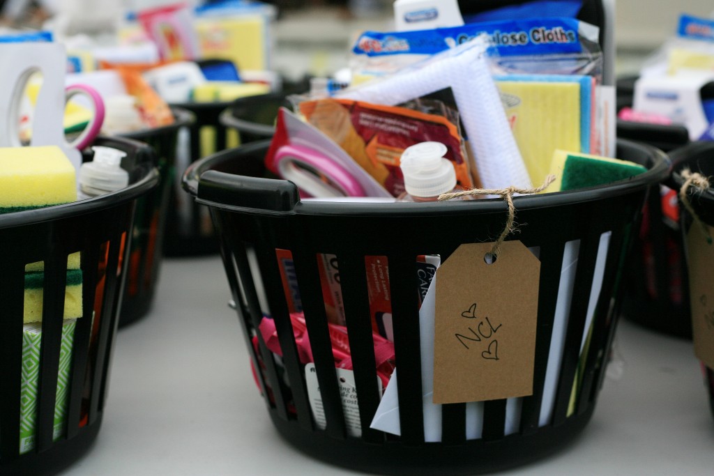 The NCL girls also created baskets full of helpful items for Second Step during the Philanthropy Faire. — Photo by Sara Hall ©