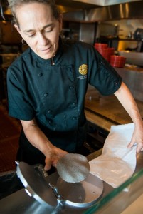 Chef Deb making masa