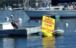 Site of the sunken barge in Newport Harbor