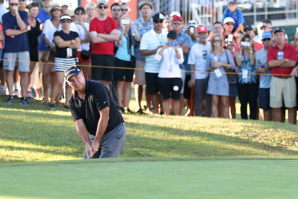 The gallery watches golfer Duffy Waldorf during the Toshiba Classic.