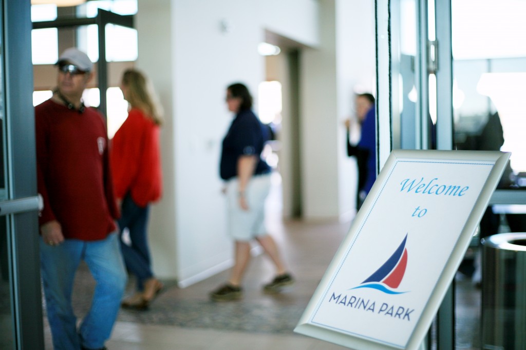 Visitors check out the rooms at Marina Park during the open house. — Photo by Sara Hall ©