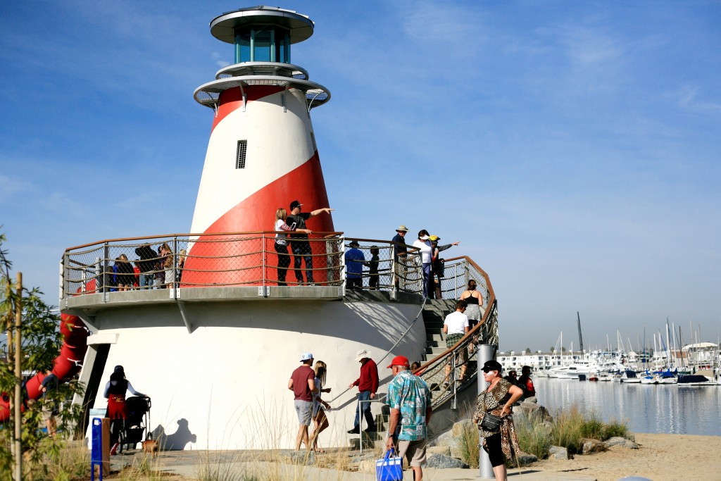 The children's play area includes a lighthouse structure. — Photo by Sara Hall ©