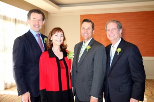 Association of Fundraising Professionals President/CEO Andrew Watt, event co-chairs Catherine Spear and Mitchell Spann, and NPD founder Doug Freeman of Newport Beach, who received the Founders Award