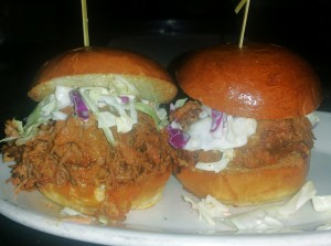 Pulled pork sliders at Lumberyard