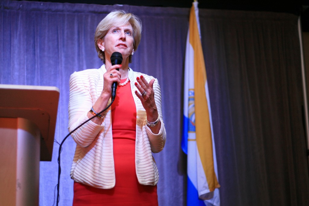 New Mayor Diane Dixon speaks during the reception. — Photo by Sara Hall ©