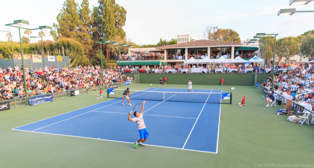 Playing on the Newport Beach Tennis Club courts — Photo by HMG Photography Studios ©