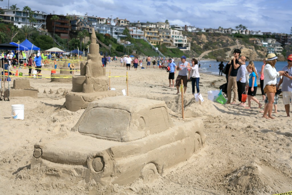 Cars and Castles were sculpted in the sand at Corona del Mar State Beach during the 54th Annual Sandcastle Contest, hosted by Newport Beach Chamber of Commerce Commodore’s Club. — Photo by Sara Hall©