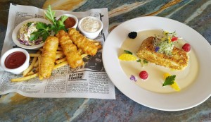 Fish & Chips and Halibut from Fly 'N' Fish Oyster Bar