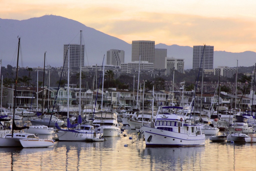 The sun rises over moorings in Newport Harbor on Thursday. — Photo by Sara Hall ©