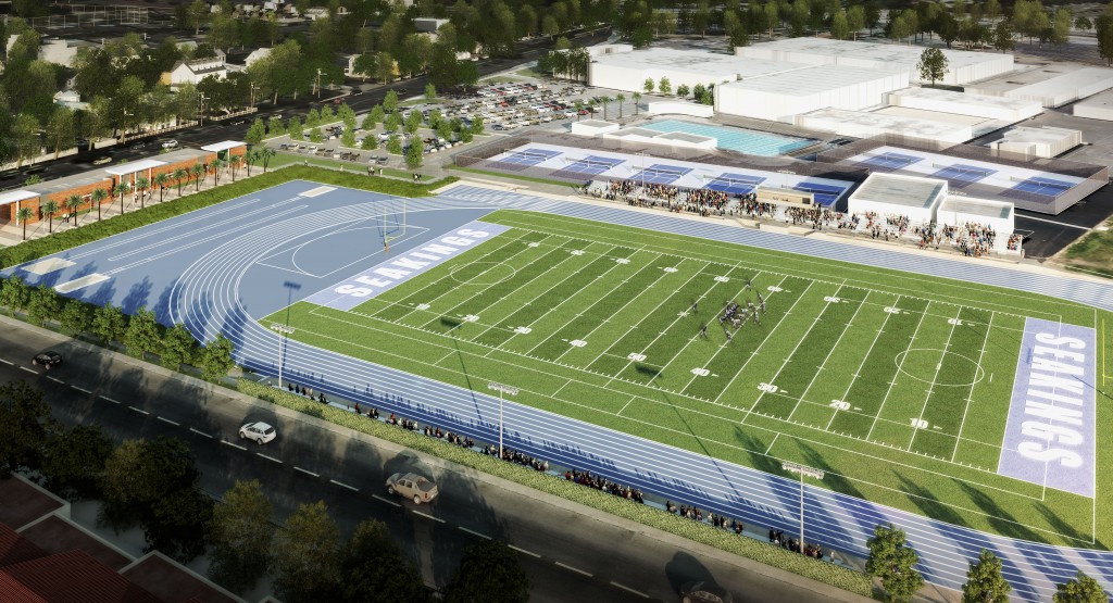 An artist rendering of the Corona del Mar High School sports field. — Photo courtesy Newport-Mesa Unified School District ©