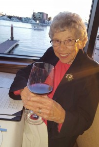 Virginia drinking Tobin James zinfandel at The Winery