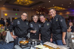Event Chair Pascal Olhats from Pascal and Cafe Jardin, second from left, with The Winery Restaurant & Wine Bar's team, from left, Daniel Garcia, Executive Chef Yvon Goetz and Jim Fritz