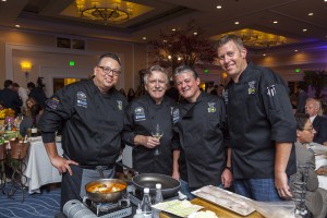 Event Chair Pascal Olhats from Pascal and Cafe Jardin, second from left, with The Winery Restaurant & Wine Bar's team, from left, Daniel Garcia, Executive Chef Yvon Goetz and Jim Fritz