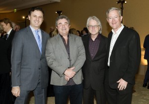 President of The Pacific Symphony John Forsyte, Founder of the Pacific Coast Wine Festival Mike Kerr, Music Director of The Pacific Symphony Carl St. Clair, and Event Chair Greg Bates.