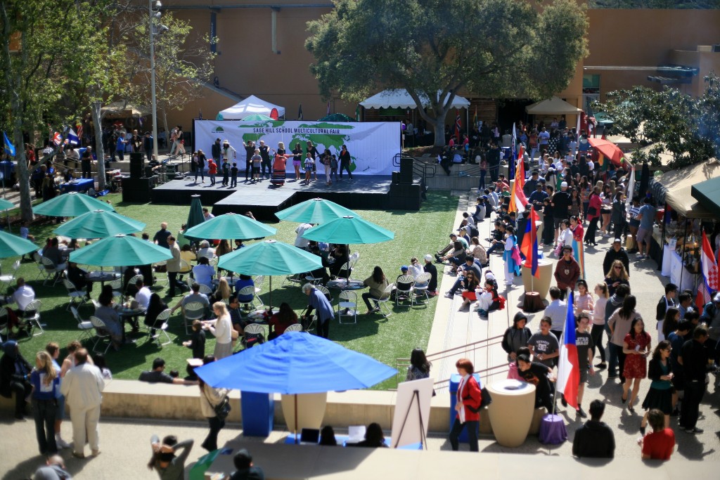 Visitors walk around the town square at the 15th Annual Sage Hill Multicultural Fair on Saturday. — Photo by Sara Hall ©