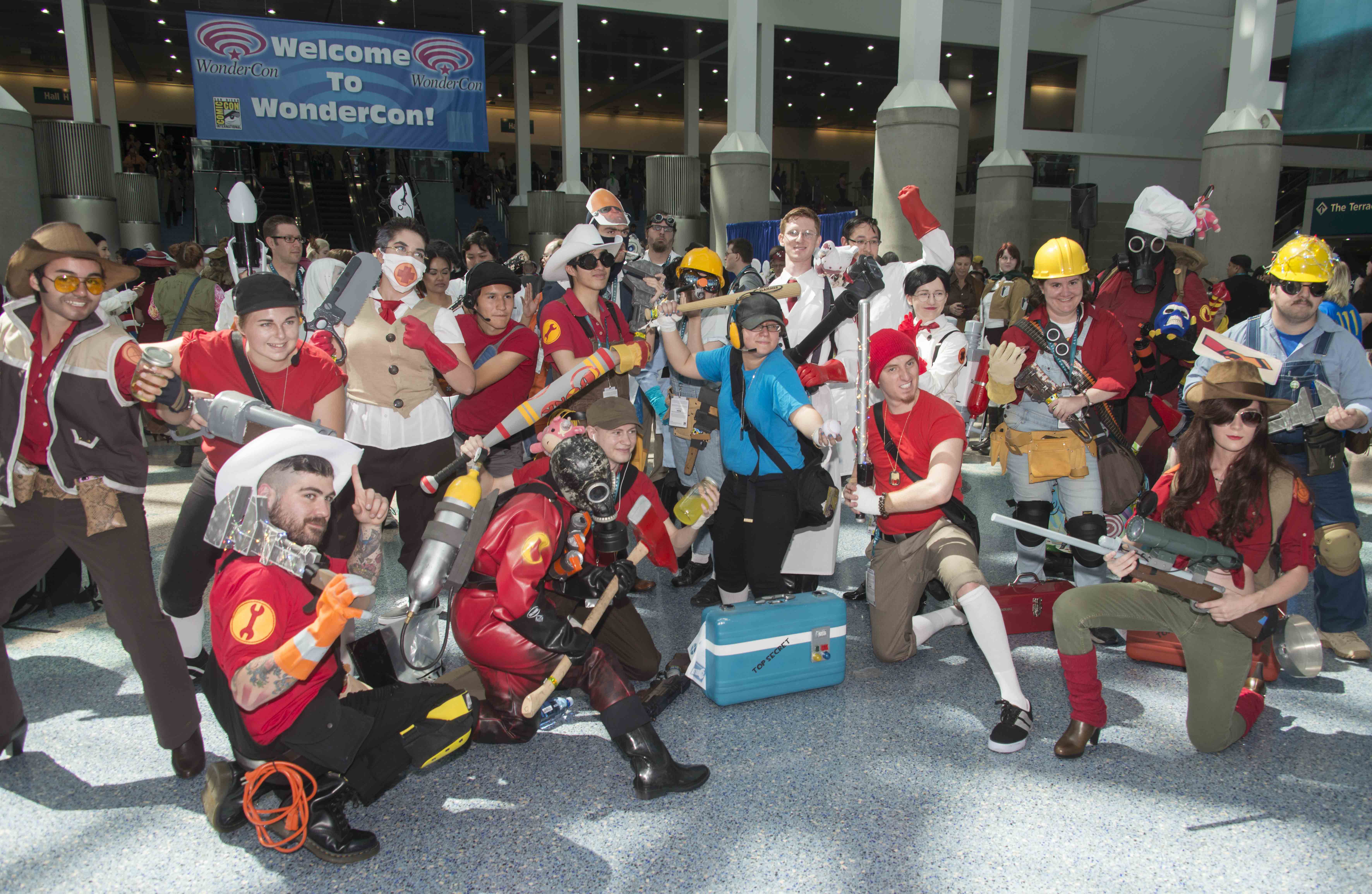 Cos players gather to greet visitors to WonderCon 2016. — Photo by Lawrence Sherwin ©