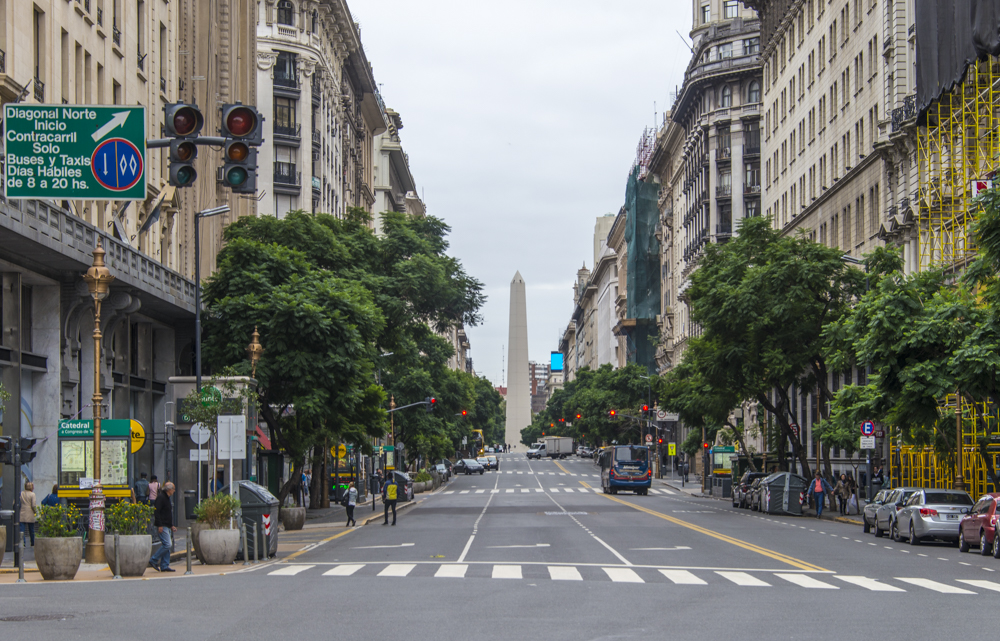 Central Buenos Aires looking toward the landmark Obelisk. — Photo by Lawrence Sherwin ©