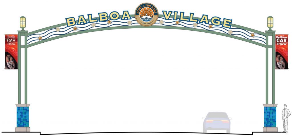 An artist’s rendering of the Balboa Village arch. — Courtesy city of Newport Beach ©