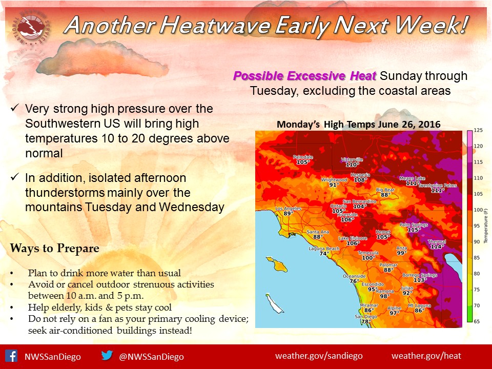 A heat wave warning for next week from the National Weather Service. — Photo courtesy National Weather Service ©