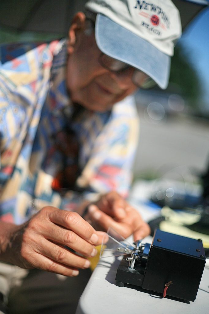 Roy Shlemon works his radio during the ARRL event on Saturday. — Photo by Sara Hall ©