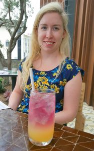 Catherine with her "elevated" spritzer