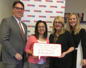 Michael Wagschal, Senior Vice President for Bank of America; Cathleen Otero, Director of Donor Relations & Programs for Orange County Community Foundation; Shelley Hoss, President for Orange County Community Foundation; Shari Battle, Senior Vice President, Marketing and Corporate Affairs for Bank of America.