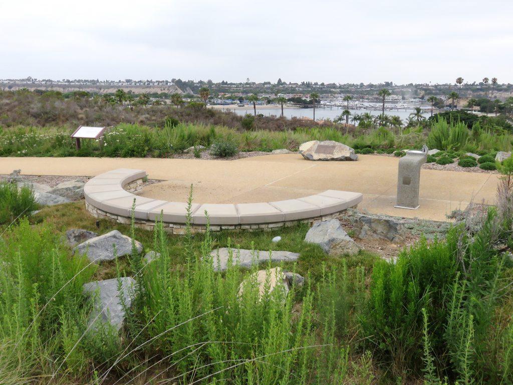 As part of the improvement project, a trellis for shade was suggested to be installed over the concrete bench, as well as a new water fountain with additional features and a bike fix-it station at Back Bay View Park. — Photo by Sara Hall ©