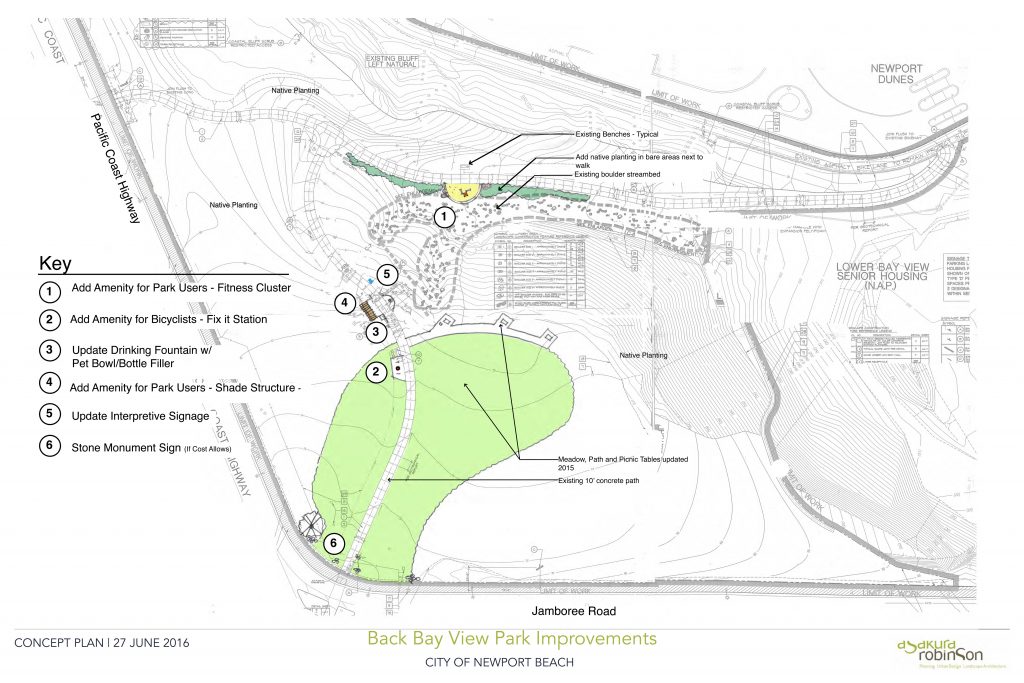 An artist’s rendering of the proposed improvements to Back Bay View Park. — Photo courtesy city of Newport Beach ©