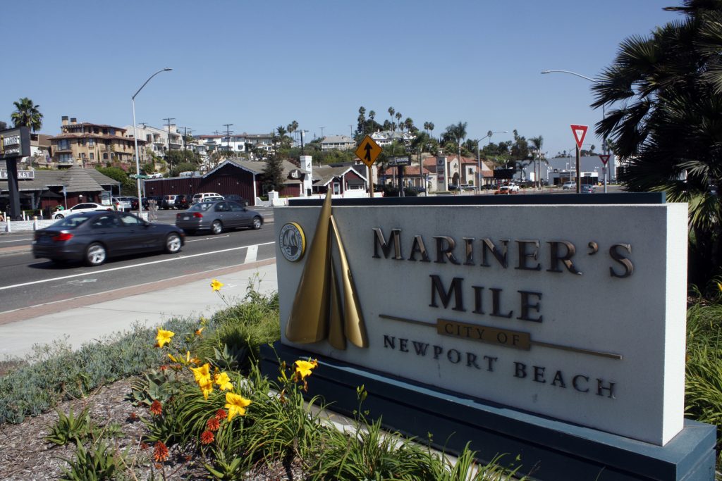 The misspelled welcome sign for Mariners' Mile.  — NB Indy file photo ©