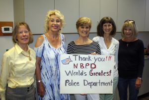 Newport Harbor Republican Women members Patience Bethel, Therese Loutherback, Bonnie O’Neil, Anita Boyd, Missy Schweiger