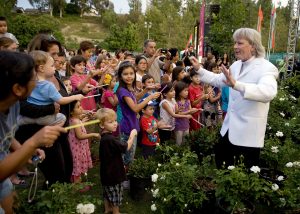 Carl St.Clair holds a conducting clinic for kids