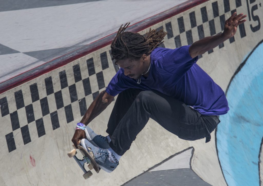 Skatboarder Sails through the Bowl