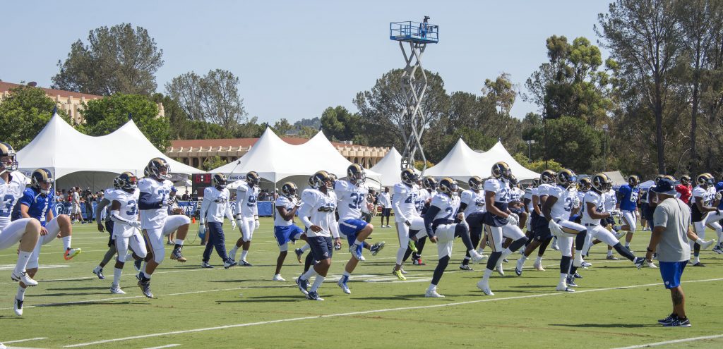 Warmup2 rams training camp