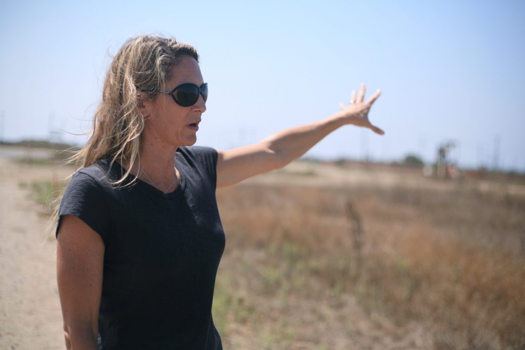 Executive Director of Newport Banning Land Trust Robyn Vettraino explains the project at a press conference on Tuesday. — Photo by Sara Hall ©