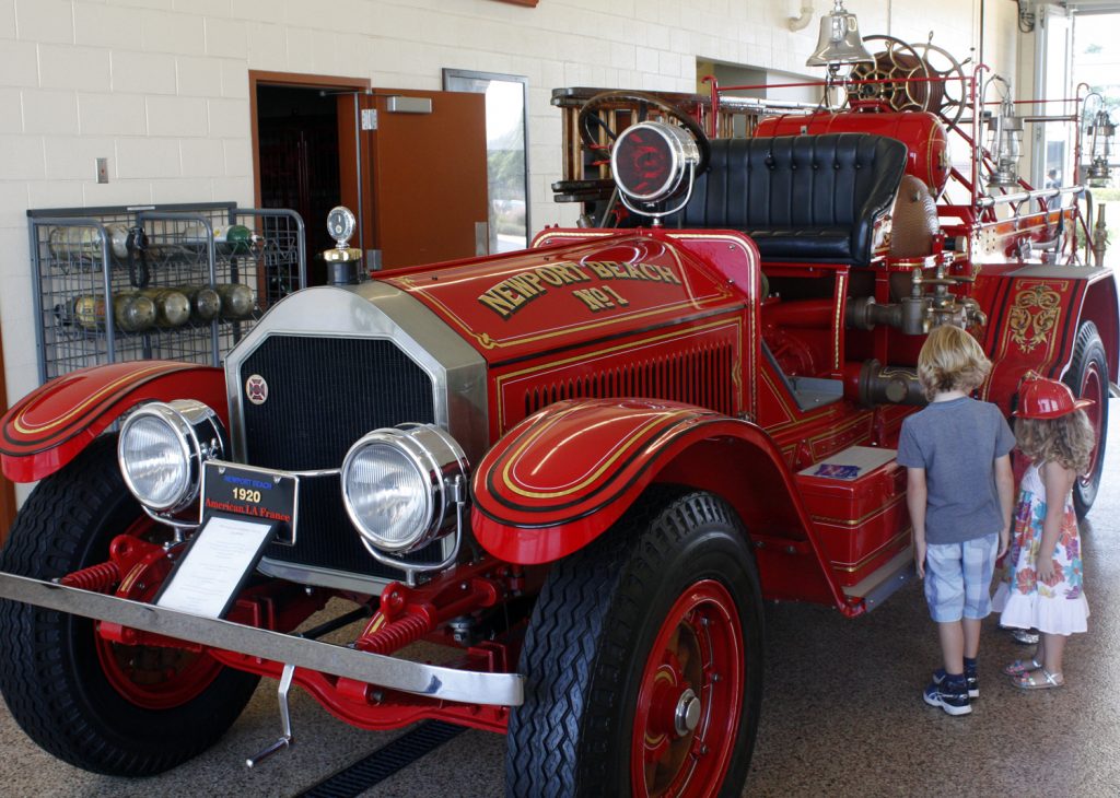 An antique fire truck displayed at a previous Newport Beach Fire Department open house event.  — NB Indy file photo ©