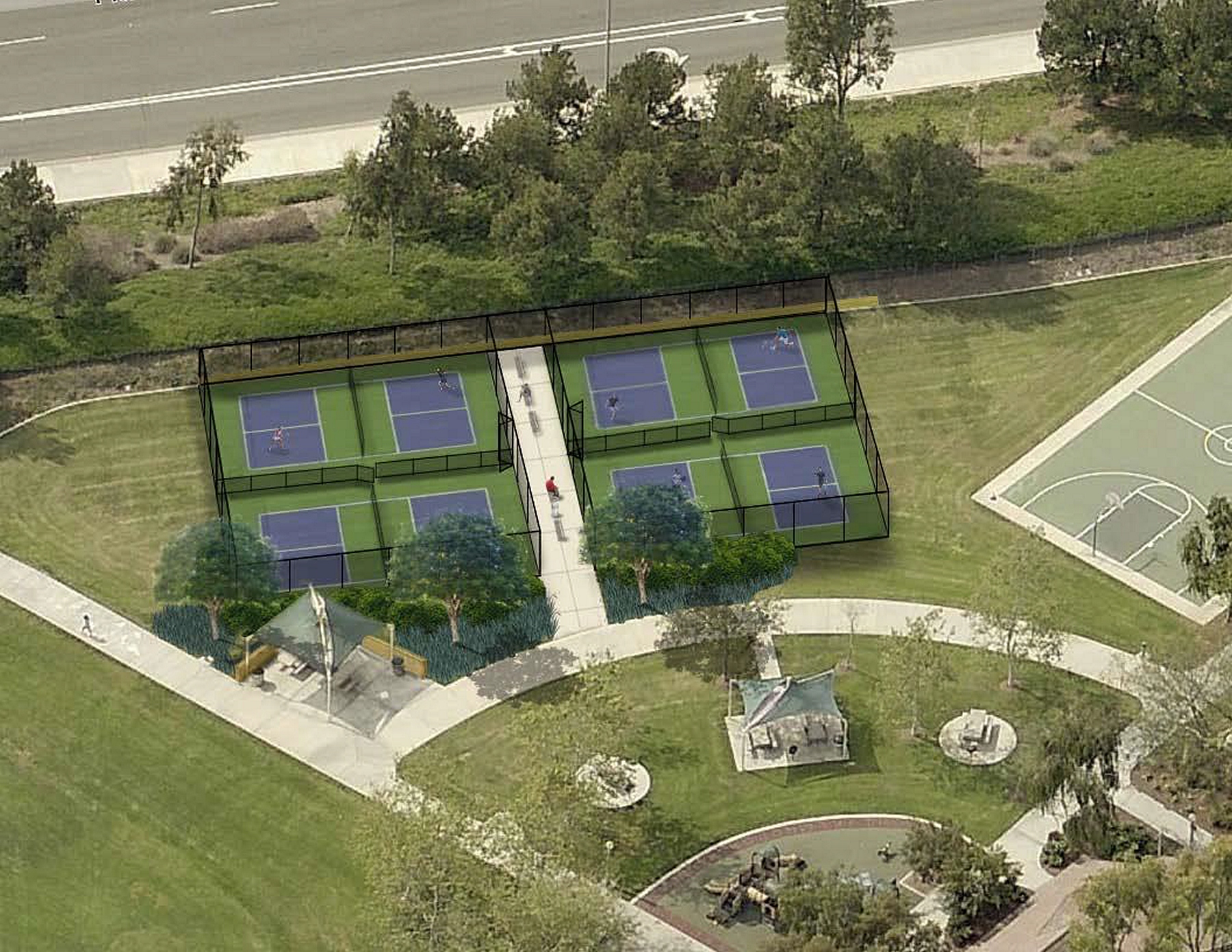 Pickleball court construction