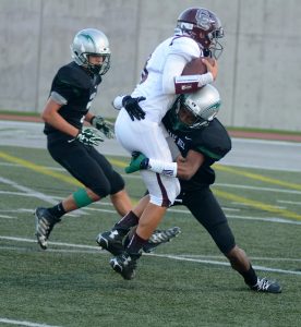 Safety Miles McCord brings down a Grizzly opponent