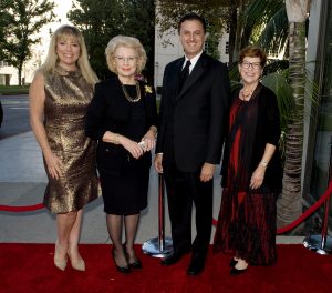 (left to right) Maria Hall-Brown, Event Co-chair Jo Ellen Chatham, John Forsyte, President of the Pacific Symphony and Event Co-chair Joann Leatherby.