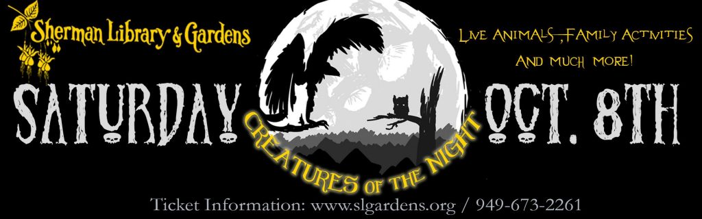 Sherman Library & Gardens presents “Creatures of the Night” on Saturday. — Logo courtesy Sherman Library & Gardens ©