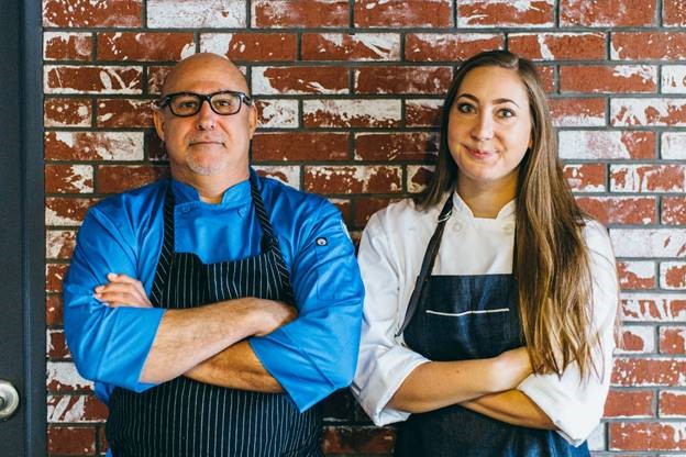 baker & olive Sommelier and Executive Chef Sean Fisher, and Newport Beach Chef Manager and Fromager Ashley Cochrane. — Photo courtesy baker & olive ©