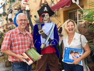 Michael Schwarzmann and Amy Peters canvassing on Halloween