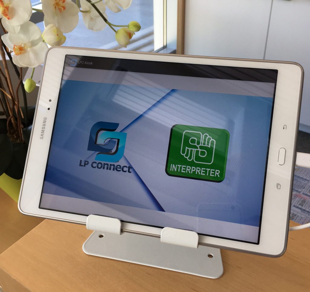 A deaf friendly tablet at a location in Newport Beach. — Photo courtesy city of Newport Beach ©