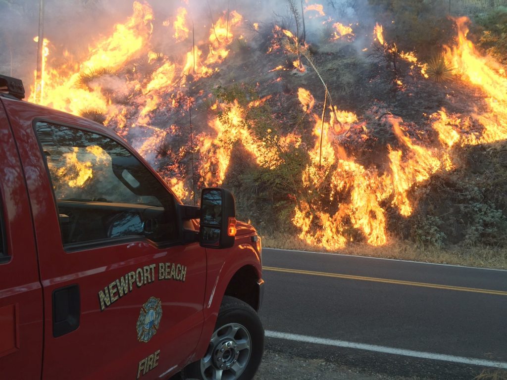 Newport Beach Fire Department helped fight the Blue Cut Fire in the Cajon Pass on Aug. 17. — Photo courtesy Newport Beach Fire Department ©