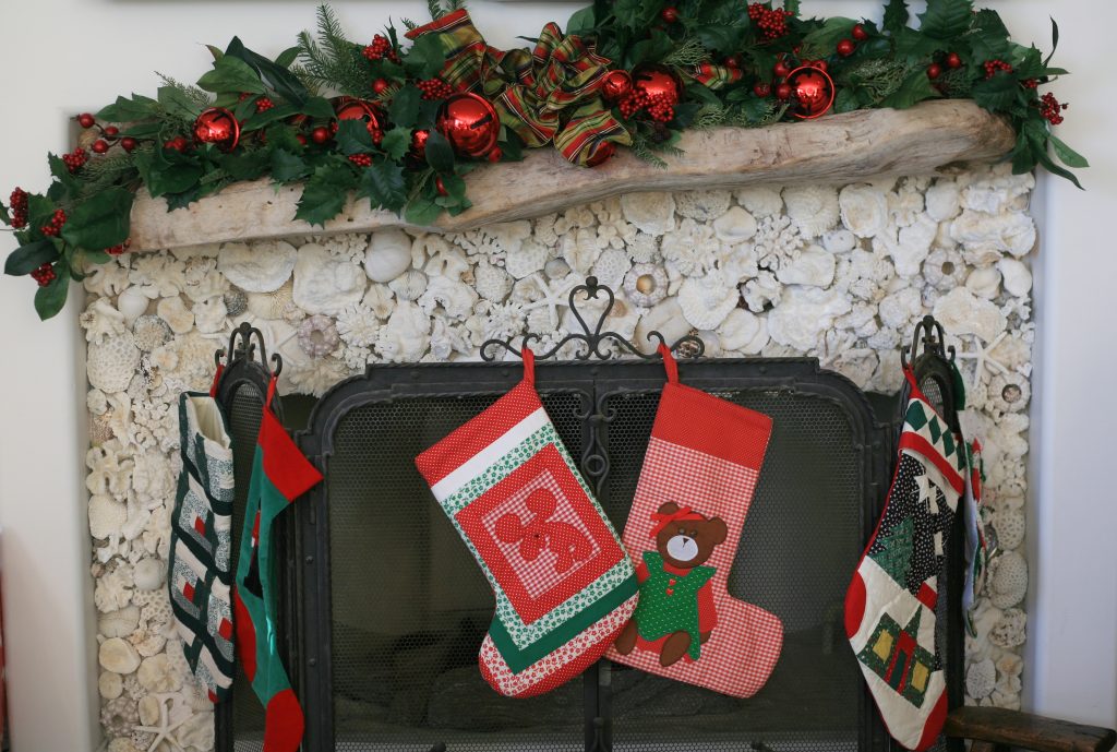 The unique fireplace in Diana Conners’ home, which will be featured in the holiday home tour. — Photo by Sara Hall ©