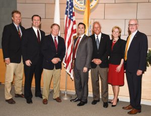 New City Council: Scott Peotter, Will O’Neill, Mayor Pro Tem Marshall “Duffy” Duffield, Mayor Kevin Muldoon, Brad Avery, Diane Dixon, Jeff Herdman / photo by Lawrence Sherwin