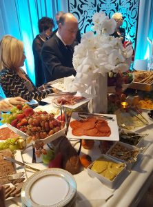 Cheese and charcuterie display during the reception