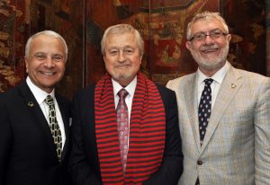 Chapman President Emeritus Jim Doti, Chapman Board of Trustees Chairman David Janes, Chapman President Daniele Struppa