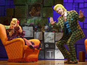 Darcy Stewart as Mrs. Wormwood, Brandon McGibbon as Mr. Wormwood -Credit 2016, Joan Marcus