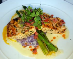 Salmon entrée at The Winery Restaurant